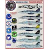 Furball Calcas 1/48 "Airwing All Stars: 2014 NAS Oceana Review" covers 4 McDonnell-Douglas F/A-18A/C s and 4 Boeing F/A-18E/Fs