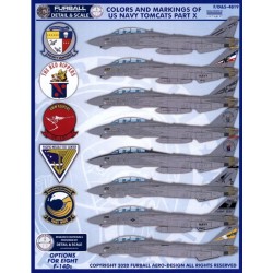 Furball 1/48 decals  Colors and Markings of US Navy Grumman F-14s Part Ten (F/D&S-4819) features options for (8) F-14Ds