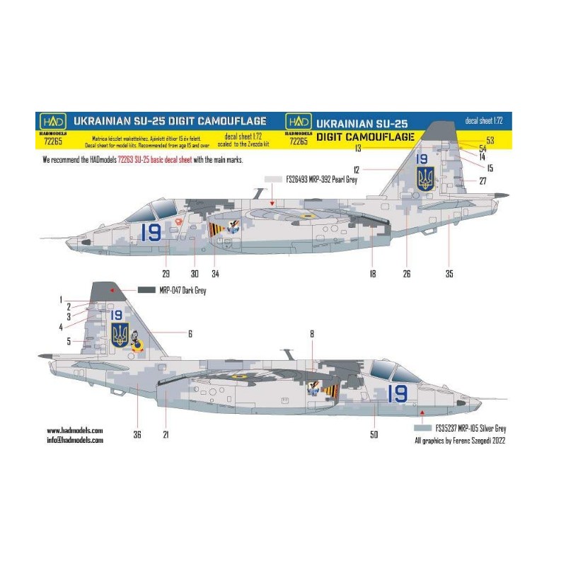 HAD decals 1/72 Ukrainian Su-25 Digit Camouflage part 2