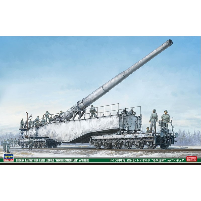 Hasegawa 1/72 German Railway Gun K5 (E) Leopold Winter Camouflage w/Figure