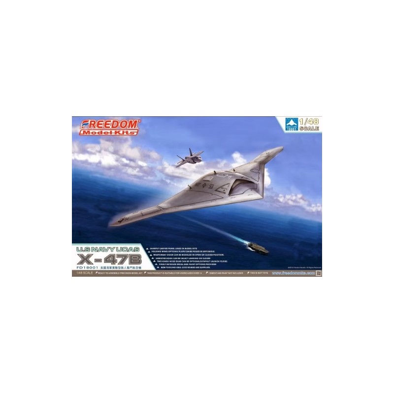 Maqueta del dron U.S Navy UCAS X-47B a escala 1/48 del fabricante Freedom Model Kits