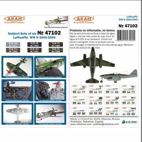 Akan Set de Pinturas Aviones WWII 1943 - 1945