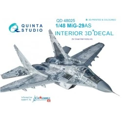 Quinta Studio 1/48 MiG-29AS (Slovak AF version) 3D-Printed & colored decal interior (for GWH kits)