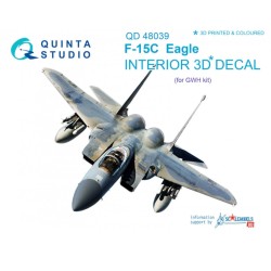 Quinta Studio 1/48 McDonnell F-15C  3D-Printed & colored Interior on decal paper (for GWK kit)