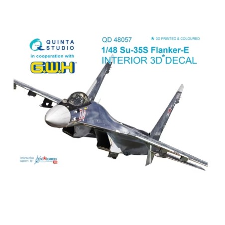 Quinta Studio 1/48 Su-35S Interior 3D Decal (GWH)