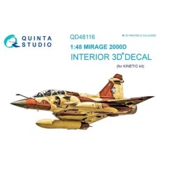 Quinta Studio 1/48 Mirage 2000D interior 3D decals (Kinetic)