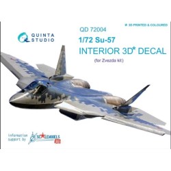 Quinta Studio 1/72 SU-57 3D-Printed & coloured Interior on decal paper (for Zvezda kit)