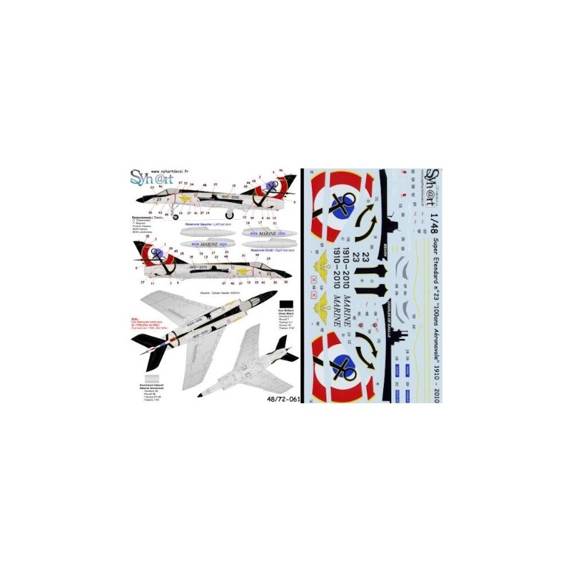 Syhart 1/48 Decals  Dassault Super Etendard n°23 "100 Ans de l'Aéronavale" 1910-2010