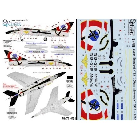 Syhart 1/48 Decals  Dassault Super Etendard n°23 "100 Ans de l'Aéronavale" 1910-2010