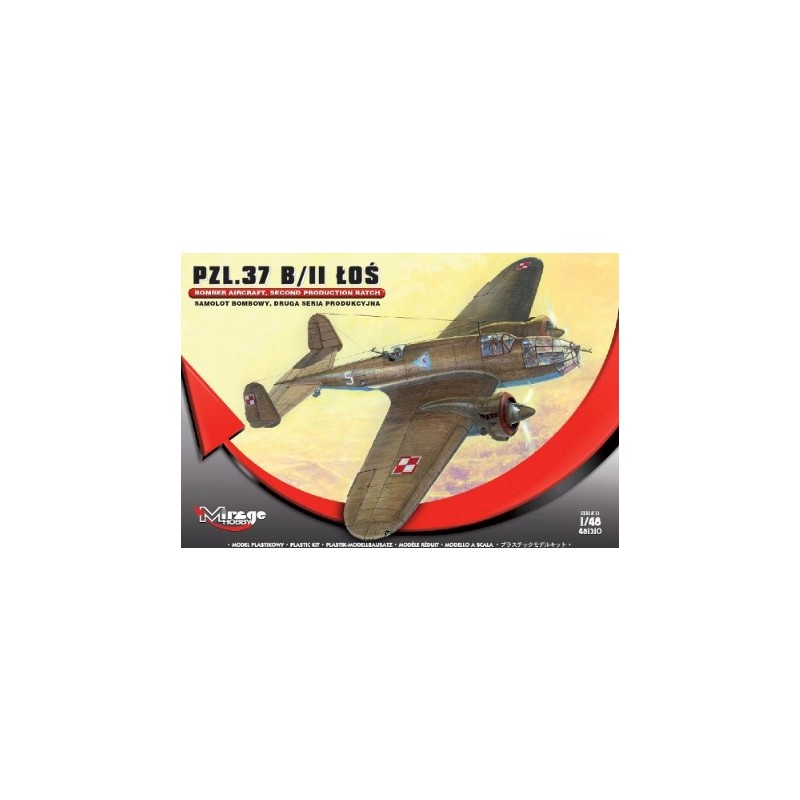 Maqueta del avión bombardero PZL.37 B/II Łoś en escala 1/48 de Mirage Hobby