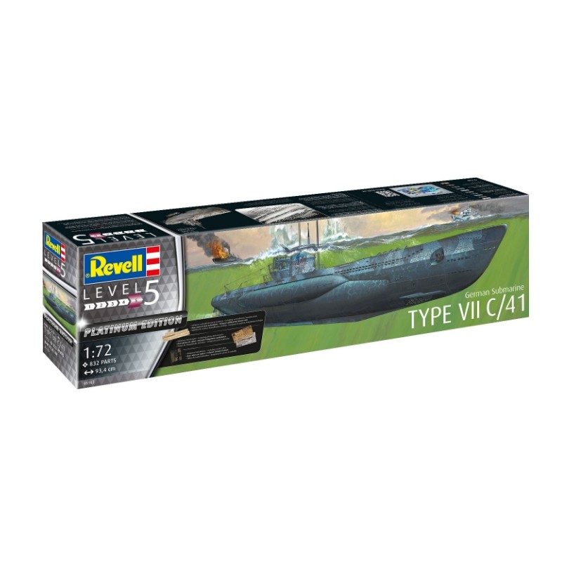 Revell 1/72 German Submarine Type VII C/41 Platinum Edition