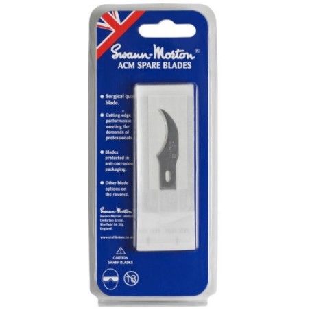 Swann Morton No.28 Blade to fit SM9106 No.2 and SM9107 no.5 handle in pack of 5 blades. 