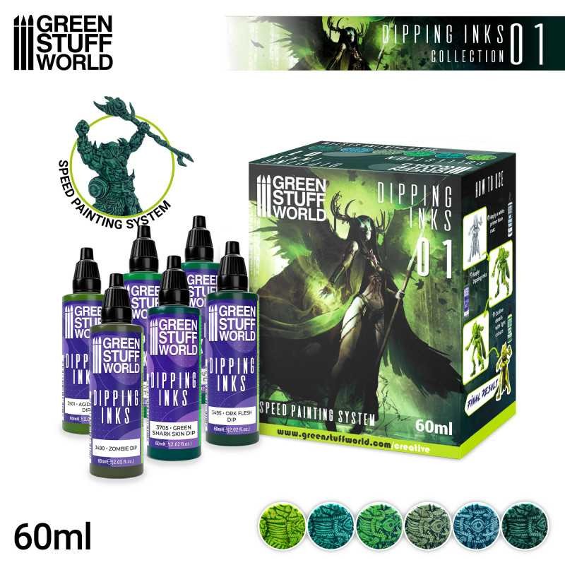 Green World Stuff Paint Set - Dipping collection 01