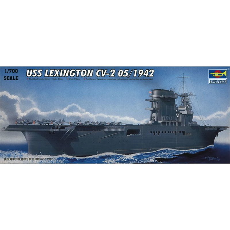 USS Lexington CV-2 05/1942 mit Flugzeugen und Wasserfläche!!!!