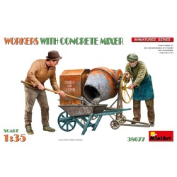 Miniart 1/35 Workers With Concrete Mixer