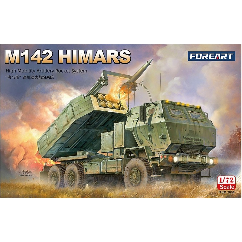 Maqueta 1/72 M142 HIMARS, sistema de cohetes, alta movilidad, Forehobby, disponible en Robotines