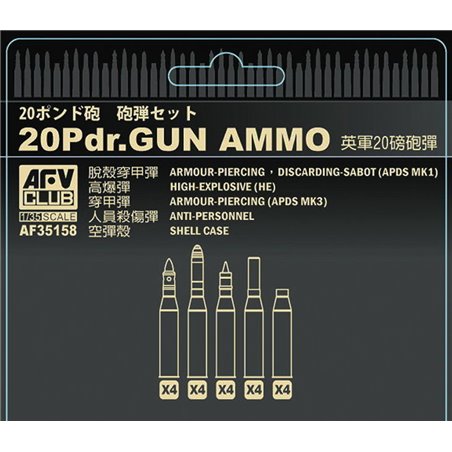 British 20 pdr ammo set