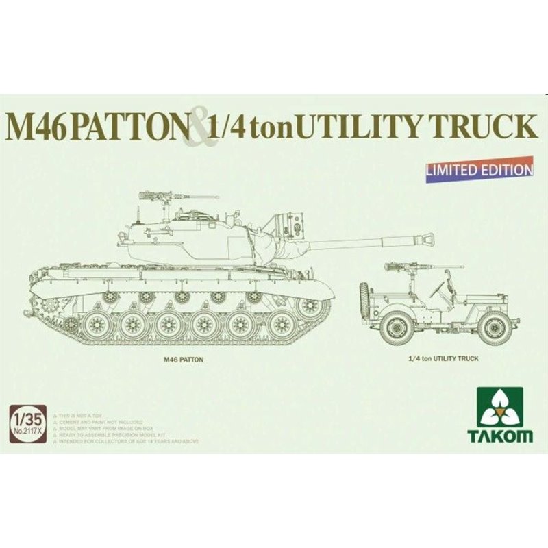 MEDIUM  TANK M46  PATTON + 1/4 ton UTILITY TRUCK Limited Edition