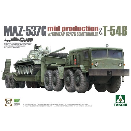 MAZ-537G  w/ChMZAP-5247G   Semi-trailer mid production & T-54B