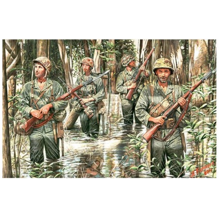 U.S. Marines in jungle, WWII era