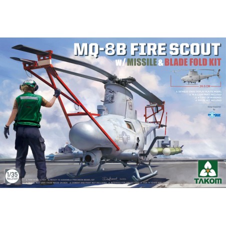 Maqueta de Helicoptero Takom 1/35  M8-QB Fire Scout w/Missile & Blade Fold Kit