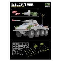 Rye Fiel Model 1/35 Sd.Kfz.234/2 PUMA with Engine Parts