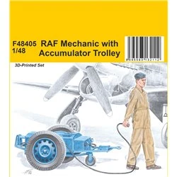 RAF Mechanic with Accumulator Trolley