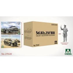 Kit de modelismo Sd.Kfz. 250/1 y 250/3 Greif con figura de Erwin Rommel escala 1/35 de Takom