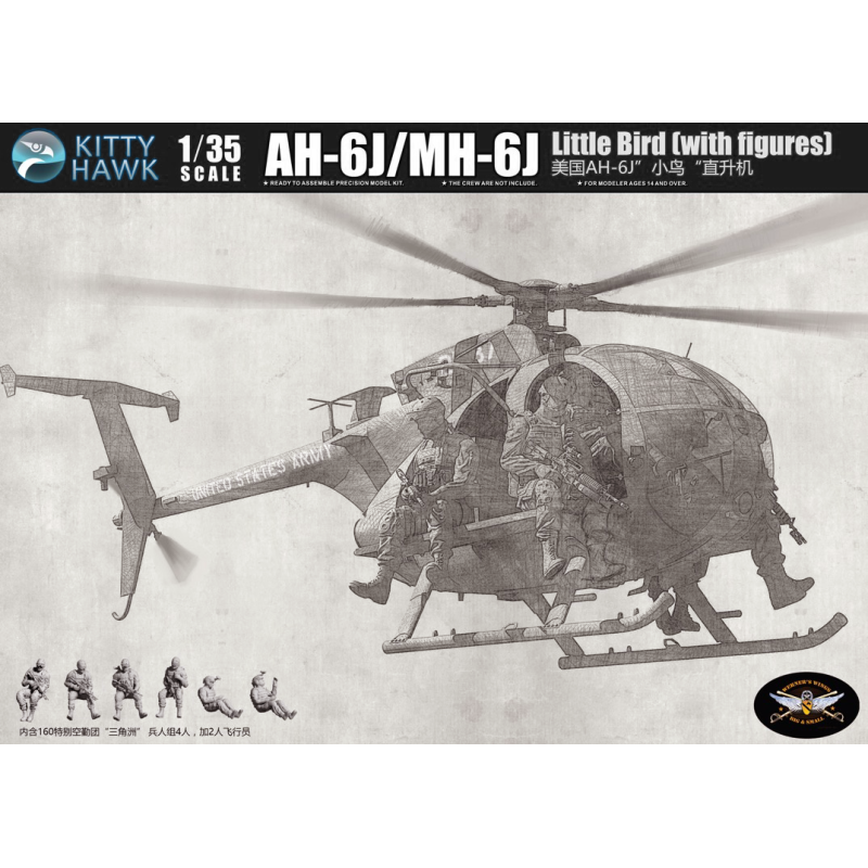 Maqueta 1/35 AH-6J/MH-6J Little Bird Nightstalkers con figuras de resina