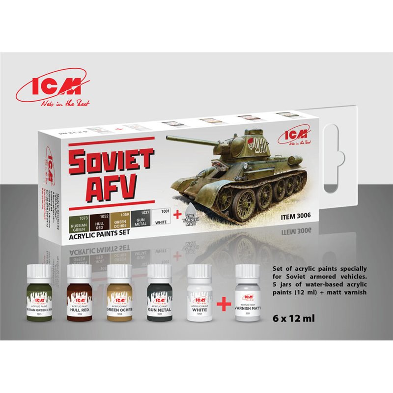 Acrylic paint set for Soviet AFV 6 x12 ml