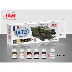 Acrylic paint set for Laffly V15T and French vehicles 6x 12 ml