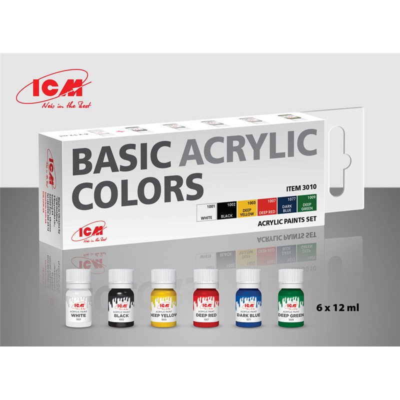 Acrylic paint set Basic acrylic colors 6 x12 ml