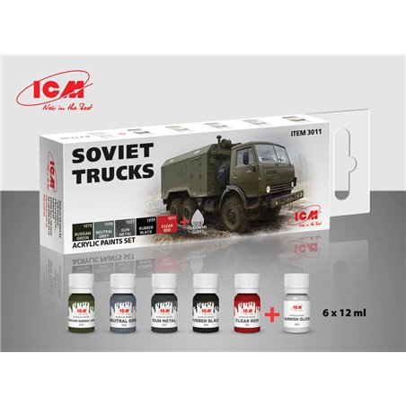 Acrylic paint set for Soviet trucks 6 x12 ml