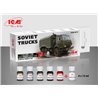 Acrylic paint set for Soviet trucks 6 x12 ml