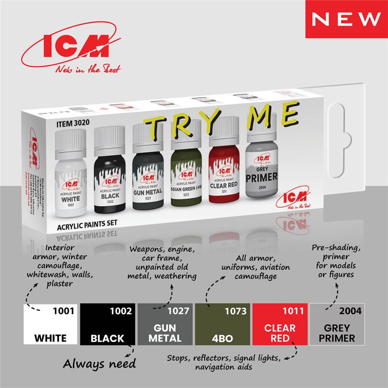 TRY ME Acrylic paint set 6 x 12 ml