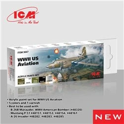 Acrylic paint set for WWII US Aviation 6 x 12 ml