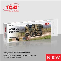 Acrylic Paint Set for WWI US military vehicles   6 x12 ml