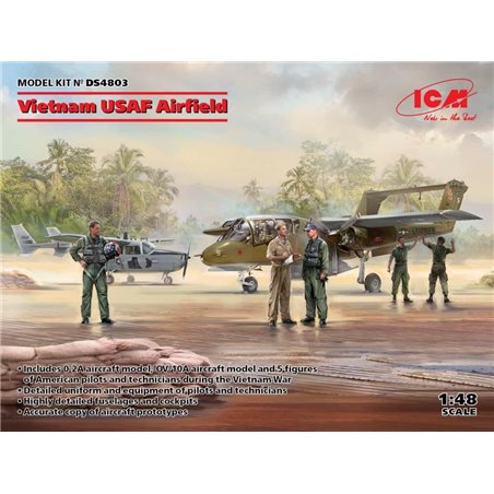 Vietnam USAF Airfield(Cessna O-2A,OV-10 Bronco,US Pil&Gro.Pers(Viet.War)5 fig