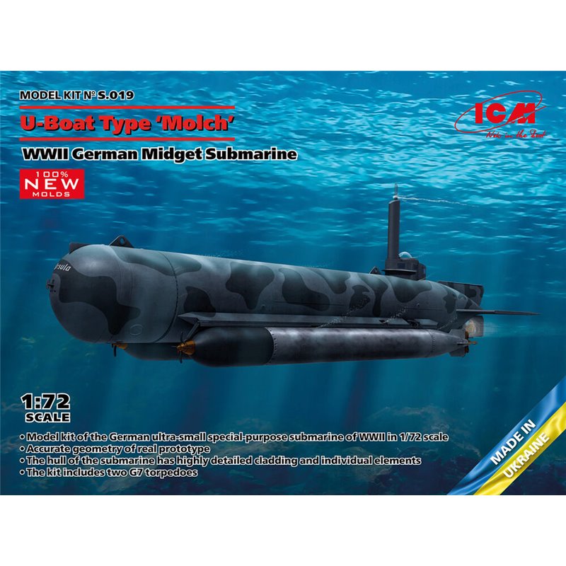 U-Boat Type Molch, WWII German Midget Submarine (100% new molds)