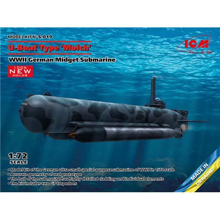 U-Boat Type Molch, WWII German Midget Submarine (100% new molds)