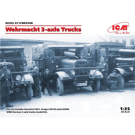 Wehrmacht 3-axle Trucks (Henschel 33D1, Krupp L3H163, LG3000)