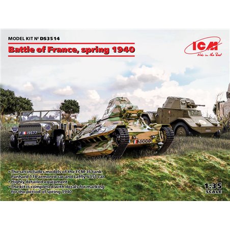 Battle of France, spring 1940 (Panhard 178 AMD-35,FCM 36,Laffly V15T)