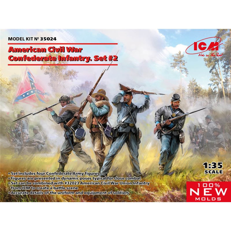 American Civil War Confederate Infantry.Set #2 (100% new molds)