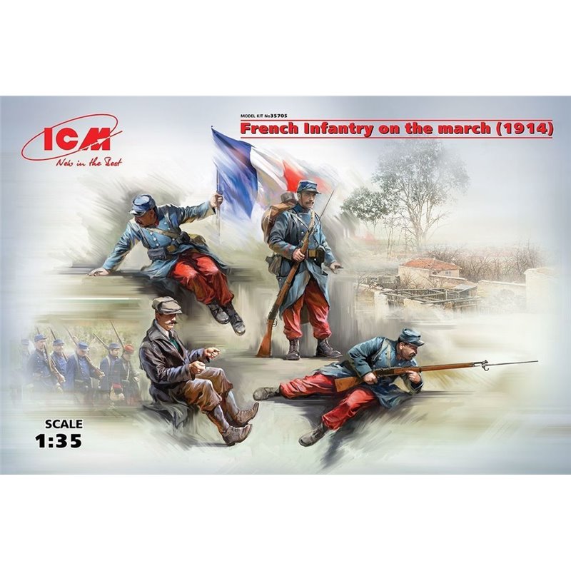 French Infantry on the march(1914)4Figur