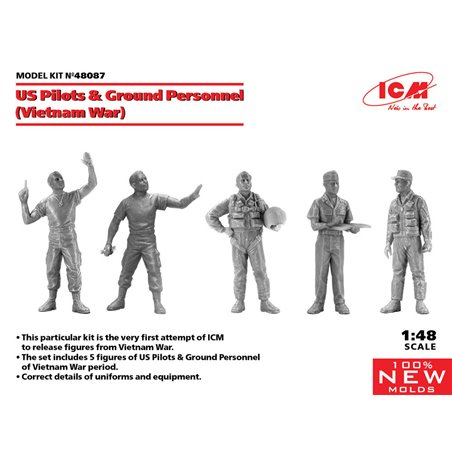 US Pilots & Ground Personnel (Vietnam War) (5 figures) (100% new molds)