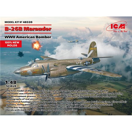 B-26B Marauder, WWII American Bomber (100% new molds)