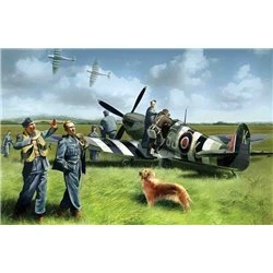 Spitfire Mk IX with RAF Pilots /Ground Crew