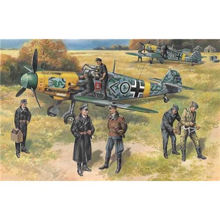 Bf 109F-2 with German Pilots and Ground Personnel