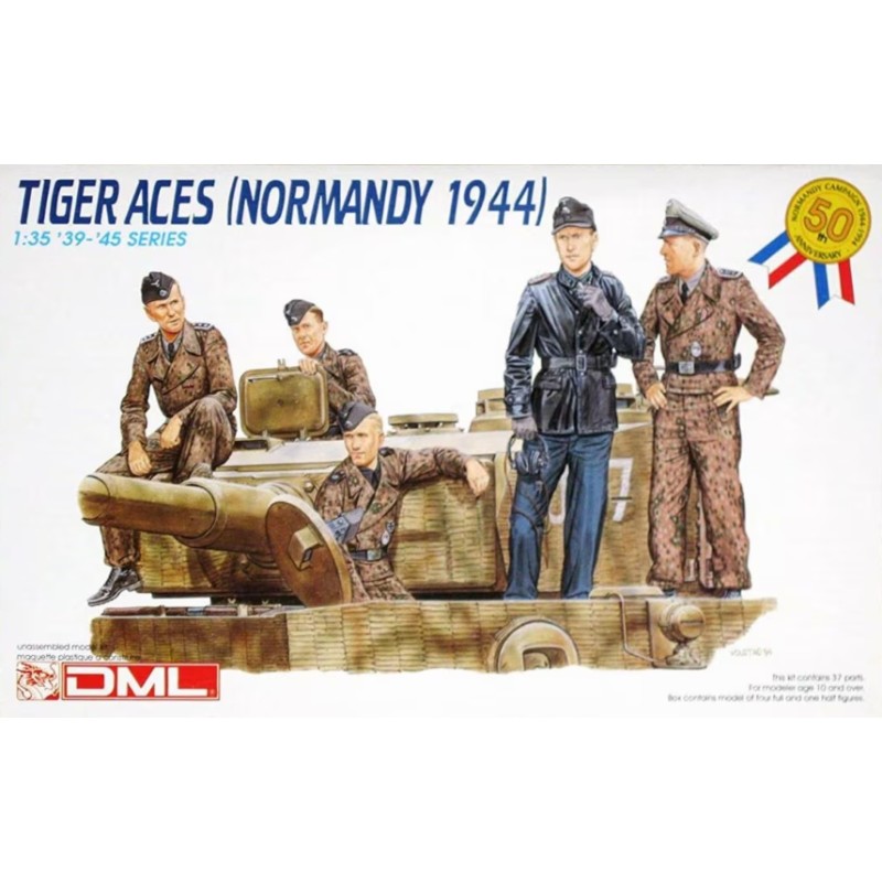 Maqueta de figuras de tripulación de tanque Tiger I, Normandía 1944, escala 1/35 de Dragon