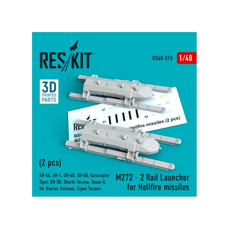 Reskit 1/48 M272 - 2 Rail Launcher for Hellfire missiles